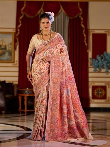 Image of SWORNOF Women's kanjivaram banarasi silk saree for festival Wedding silk with rich pallu Design sarees for women with Unstitched blouse piece