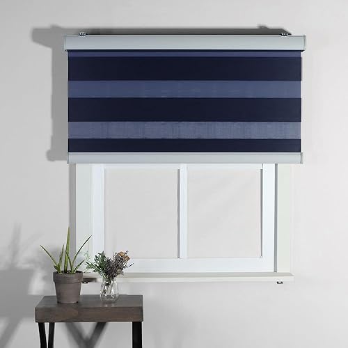 Miniatura 2 de Persianas opacas sin cordones para ventanas, enrollables y persianas de cebra, de doble capa, para filtrar la privacidad, fácil instalación