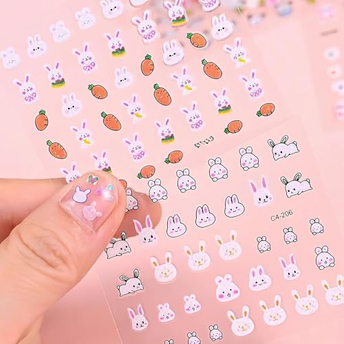 Image of 30 Sheets Kids Nail Stickers, 3D Self-Adhesive Nail Art Sticker, Cute Cartoon Nail Decals for Girls, DIY Manicure Decorations Birthday Christmas Gift