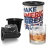Clear Ice Cube Maker - Make America Great Again - Funny Stainless Steel Whiskey & Cocktails & Bourbon Ice Cube Mold, Easy-Release Clear Ice Maker, Whiskey/Christmas/Birthday Gift for Men/Dad
