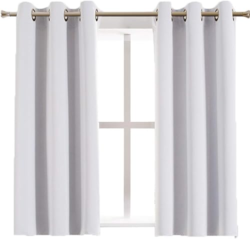 Cortinas opacas Aquazolax con aislamiento térmico, ojales y color liso, 109 cm de ancho para el salón, 2 paneles