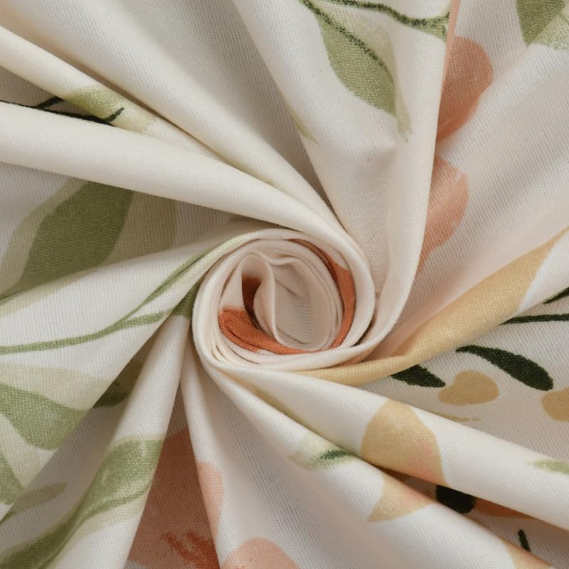 Image of NHD HOME 220 TC Cotton All Around Elastic Fitted Printed Bedsheets King Size, Fitted Bedsheets King Size for Double Bed with 2 Pillow Covers, Size- 78 x 72+10, Off White Red