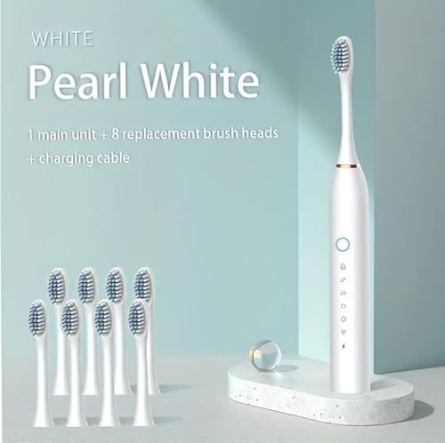 LITTLE CLASSIC X-2 USB Rechargeable Elecrtic Toothbrush with 6 Modes, Smart Timer Plus Free 4 Interchangeable Heads + Adult Toothbrush (Box Set)- (Obsidian Black) - Image 5