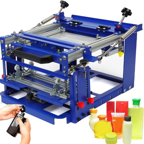 Image of WLYPE Curved Press ,Curved Screen Printer, 16 * 14CM Maximum Area, Cylindrical & Conical Products with Diameter of Less Than 80 MM, for Bottle Tube Pen Rod, Accurate Positioning