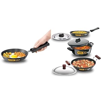 Hawkins - L01 Futura Hard Anodised Frying Pan, 18cm and Futura Hard Anodised Induction Compatible Set, 3-Pieces