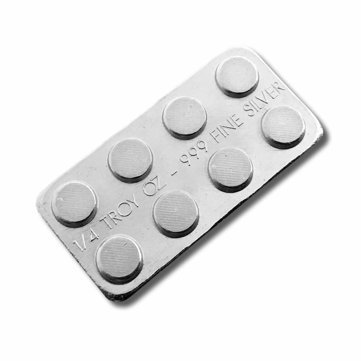 1/4 oz .999 Fine Silver - Monarch Building Block Bar - Quarter 2x4