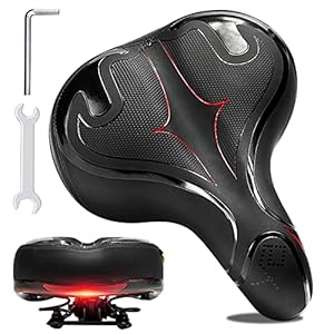 TWBEST Fietszadel, gelzadel, gewatteerd traagschuim fietszadel, hol ergonomisch fietszadel, breed tourzadel, waterdicht…