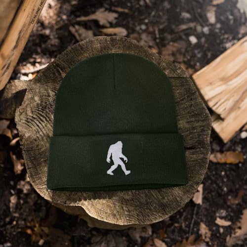 Image of Bigfoot Beanie for Men - Sasquatch Hat Winter Knit Cuffed Beanie for Women - Bigfoot Gifts for Christmas & New Year