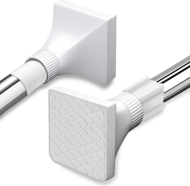 No Dril Extendable Telescopic Shower Curtain Tension Rod Stainless Steel Aluminium Telescopic Pole Rail Bath Closet Hanging Pole (68-120cm)