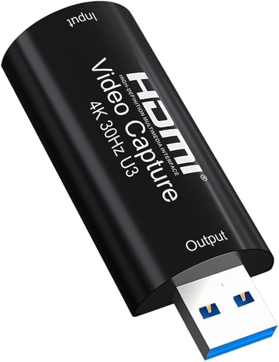 4K Video Capture Card, HDMI to USB 3.0 1080P 60HZ Cam Link Game Capture Card Audio Capture Adapter Screen Record Device for Switch Gaming Streaming, Live Broadcasting