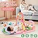 UMIKU Baby Play Mat Baby Tummy Time Mat Infant Newborn Musical Activity Center with High-Contrast Piano Music & Light Newborn Babies Gift for Girl Boy Babies 0-6 6-12 Month Pink Dinosaur