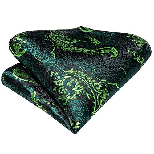 Image of Hi-Tie Silk Ties for Men Plaid Paisley Striped Necktie Pocket Square Cufflinks Set Formal Business