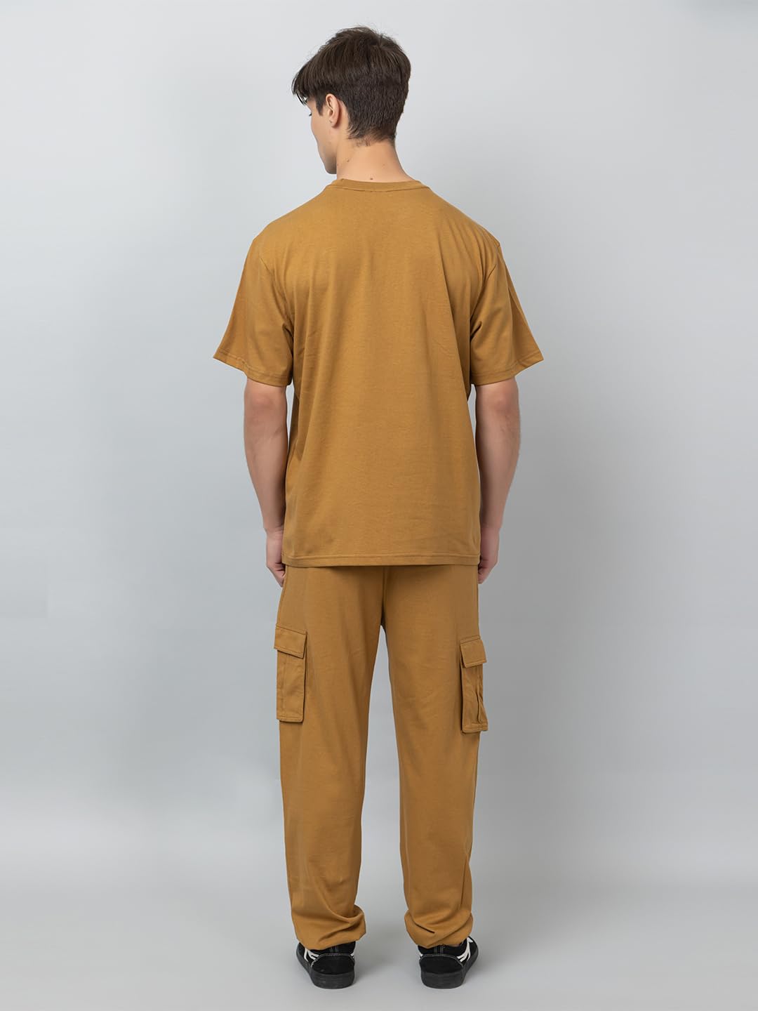 Kepa Cord Set for Men – Soft Cotton Co-ord Set with T-Shirt & Shorts | Night Dress, Summer Beachwear, Airport Outfit, Lightweight Comfort Fit Travel Wear Camel 3