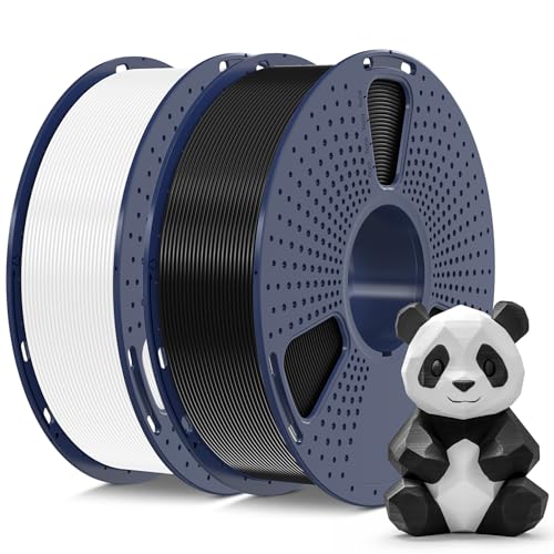 SUNLU 3D Printer Filament PLA Plus 1.75mm 2KG, SUNLU Neatly Wound PLA Filament 1.75mm PRO, PLA+ Filament for Most FDM 3D Printer, Dimensional Accuracy +/- 0.02 mm, 1 kg Spool, 2 Packs, Black+White