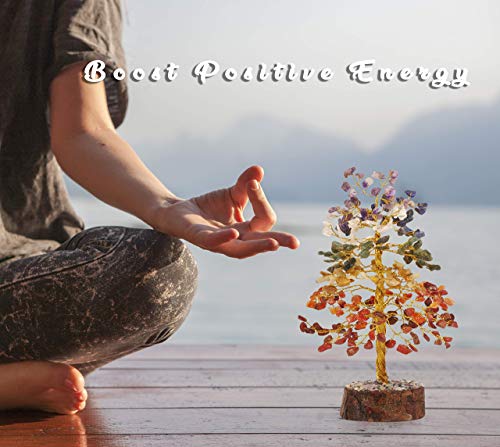 Feng Shui Tree - Artificial Trees - Stones And Crystals - Mix Stones - Bonsai Tree - Spiritual Tree - Chakra Decor - 7 Chakra Crystal Tree For Positive Energy - Chakra Tree - Crystal Gift #TOP6