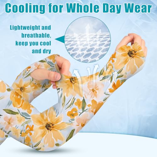 Image of Bebila Gardening Sleeves for Women Farm UV Sun Protection Anti-Scratch Cooling Sleeves with Thumb Hole Arms Cover Outdoors