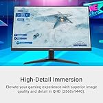 Dell G2725D Gaming Monitor - 27-inch QHD (2560x1440) up to 180 Hz, 2ms Response time, 99% RGB Display, DisplayPort/HDMI Connectivity, AMD FreeSync, Comfortview, Tilt Adjustable - Black - Image 2