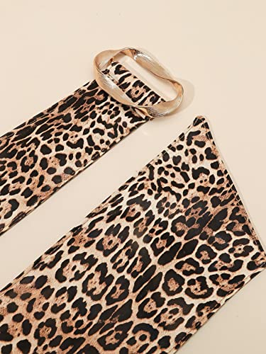 Women's Wrap Wide Cinch Belt Vintage Faux Leather Leopard Print Waist Belt Waistband for Dress3