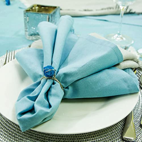 Getfitsoo Cloth Napkins Set Of 6, 100% Cotton Cloth Napkins Washable Reusable, Perfect As Easter Christmas Thanksgiving Cloth Napkins/Holiday Cloth Napkins For Dinnertable Decoration(Sky Blue) #TOP5