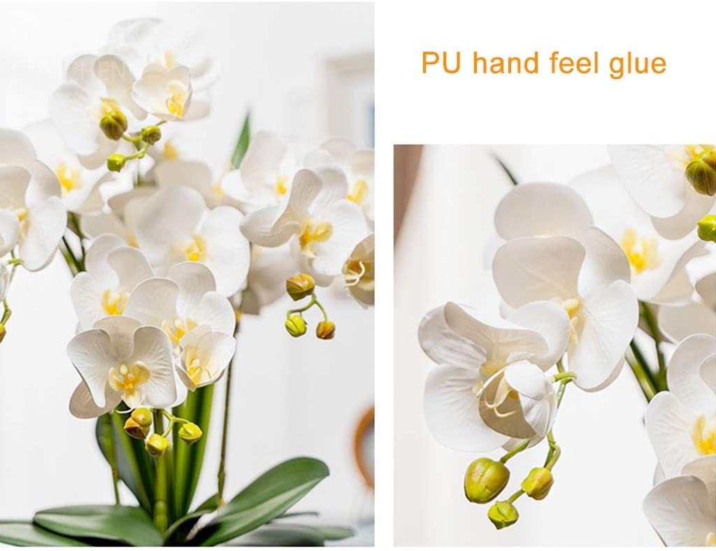 Orchidee Artificiali Fiori Finti Orchidee finte Tocco Realistico Orchidea Artificiale Pianta Finta Fiori Artificiali Fiori di Phalaenopsis Artificiali Classici Vaso