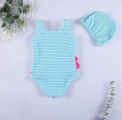 Toddler Baby Girls Swimsuit One-Piece Swimwear Ruffled Backless Bathing Suit Tankini (Flamingo, 3-4T)