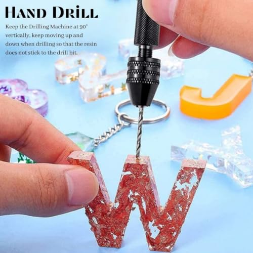 Image of R H LIFESTYLE 10 Pcs Epoxy Resin Art Tool Kit Measuring Cup, Silicone Brush, Hand Drill, Dropper, Deburring Tool, Tweezer and Sand Paper DIY Resin Art Kit