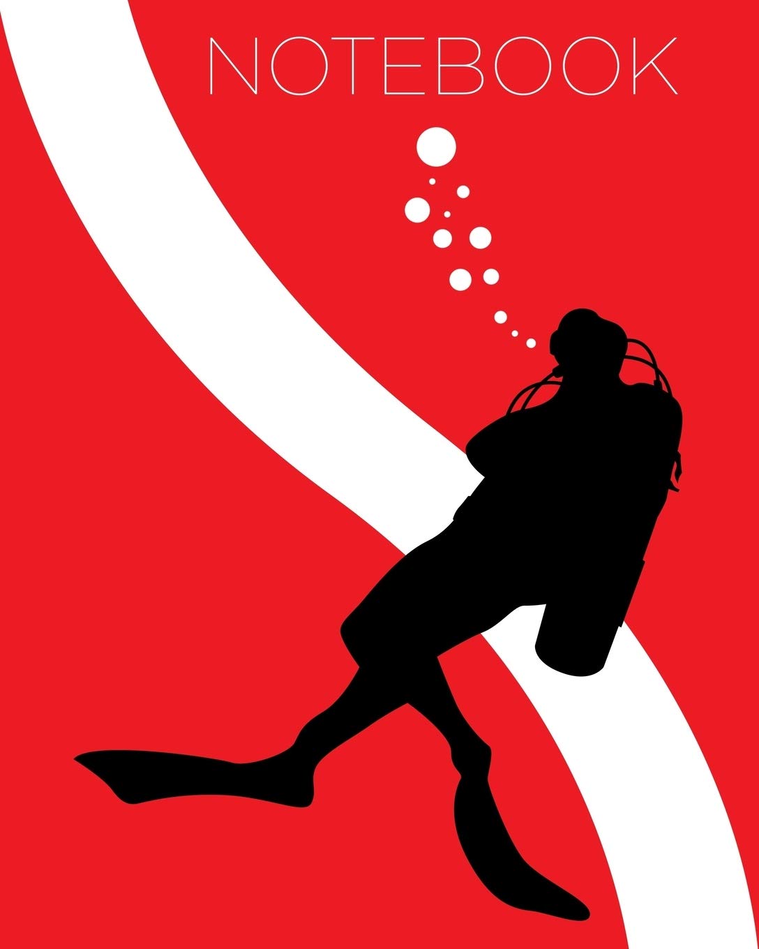 Notebook: Gift for Scuba Diver or Ocean Lover - Scuba Diving Journal or School Composition Book - Blank Lined College Ruled Notebook - Scuba Diver Flag with Diver Silhouette Cover Design