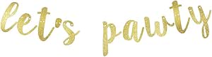 3x Hund Geburtstag Banner - Gold Glitzer Pawty Dekoration