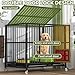 RUYICZB Heavy Duty Dog Crate Cage Kennel with Wheels, Indestructible High Anxiety Dog Crate, Sturdy Locks Double Door and Removable Tray Design for Large Medium Small Dogs,37.4