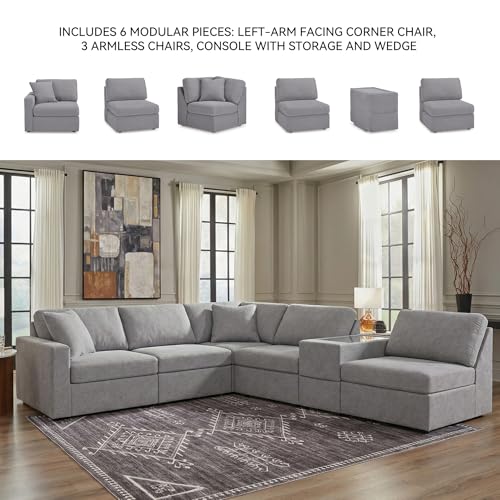 Image of Signature Design by Ashley 6 Piece Modular Sectional Sofa with Console