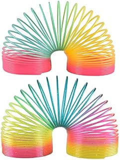 Limeow Tęczowa spirala sprężynowa sprężyna, spirala tęczowa, wiosna, magia, tęczowa spirala dla dzieci, tęczowa spirala, duża (2 łącznie)