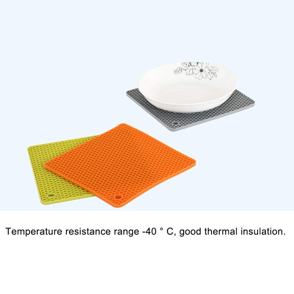 Générique Tapis d'isolation carré en Silicone nid d'abeille résistant à la Chaleur Tapis de Table Domestique (Rouge)