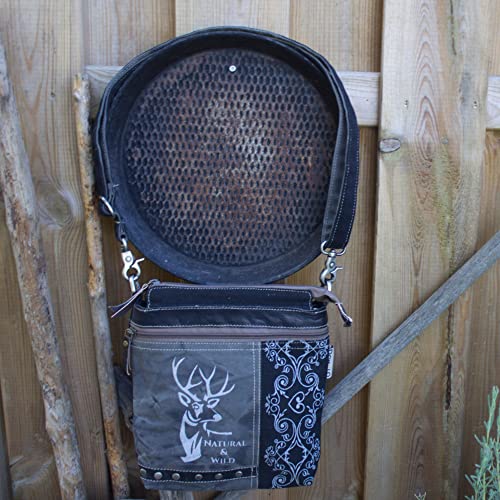 Domelo, Borsa a tracolla donna Nero Grau 25x26x5