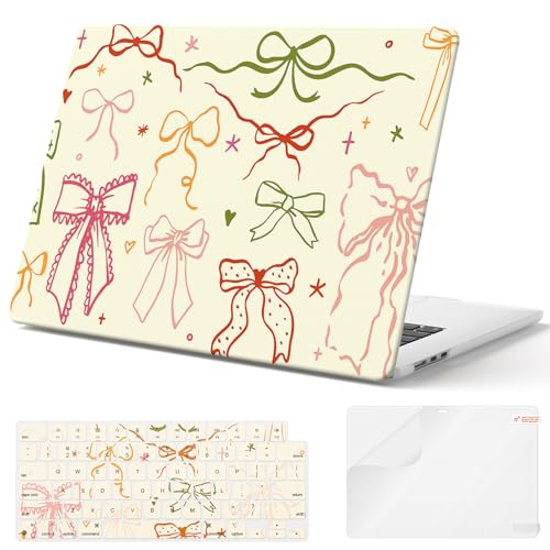 Image of iCasso for MacBook Air 15 inch Case 2026 2025-2023 Release M5 A3448 M4 A3241 M3 A3114 M2 A2941, Slim Anti-Scratch Protective Hard Shell Case+Keyboard Cover for Mac Air 15.3, Colorful Ribbon