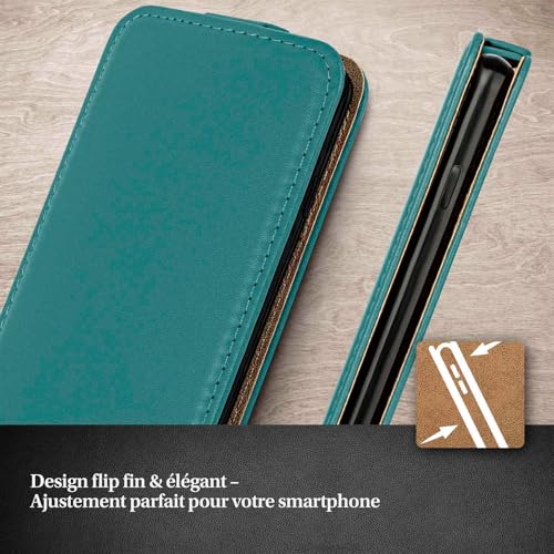 Étui de protection à 360° pour iPhone 17 Pro Max en cuir synthétique bleu