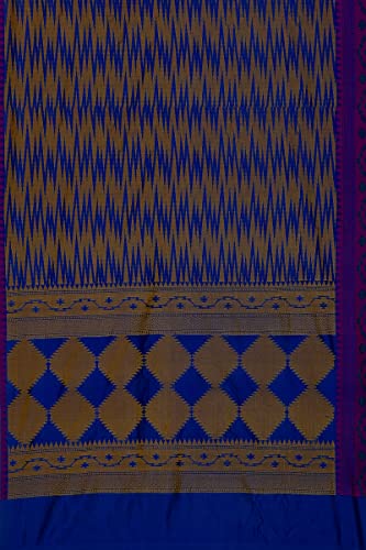 Image of Pothys Women's Blue Mau Cotton Saree With Blouse Piece (A2770 Blue)