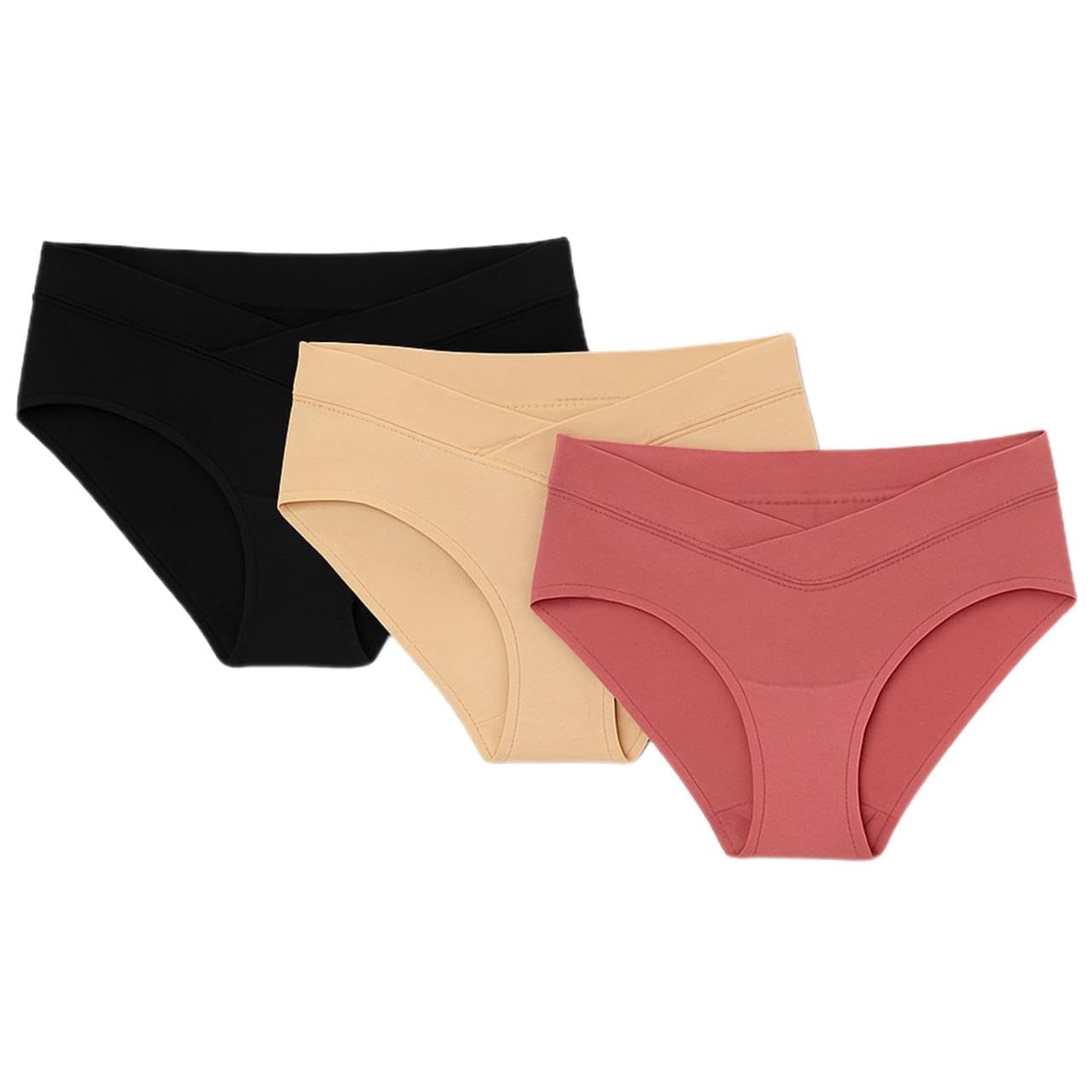 mamma's maternity Multicolor Solid Antimicrobial Bamboo Fabric V-Cut Maternity/Pregnancy Panties Pack of 3-picture-21