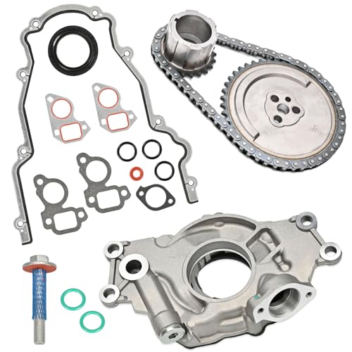 LS High Volume Oil Pump Timing Chain Kit w/Gaskets M295HV Fit for Chevy GM 4.8L 5.3L 5.7L 6.0L LS1 LS2 LS3 L96 LM7 LR4 LQ4 Gen 3 4 V8 Engine 1997-2013
