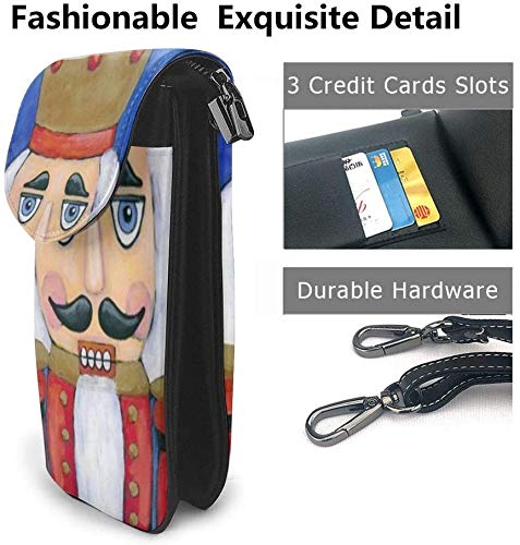 Crazy Design Nutcracker Blue Women Soft PU Leather Cellphone Purse Wallet Handbag Small Crossbody Shoulder Bag2