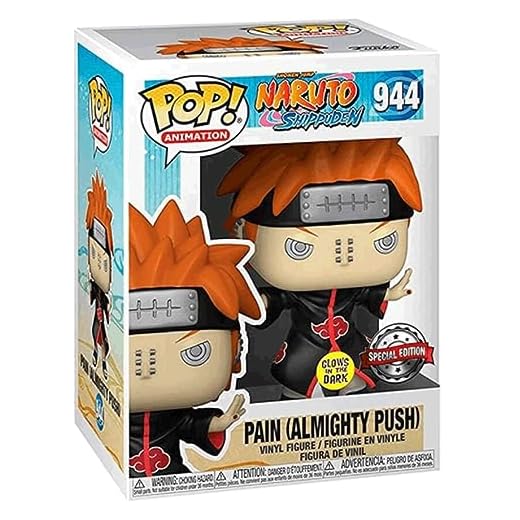 Funko Pop! Naruto Shippuden Pain Almighty Push Nº944 – Exclusive Special Edition | Glow in The Dark | Figura de Vinilo Coleccionable Anime | FS