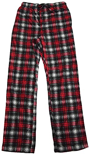 Hanes Men's Micro Fleece Plaid Pant, Red 41645-X-Large
