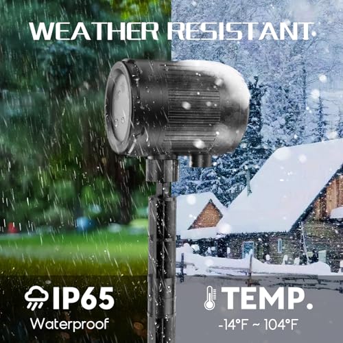 Image of Christmas Projector Lights Outdoor, 3 Color Firefly Light Show, IP65 Waterproof Light Projector Outdoor with Remote Control and Timer, Indoor Projection Lights for House Garden Holiday Xmas Decor