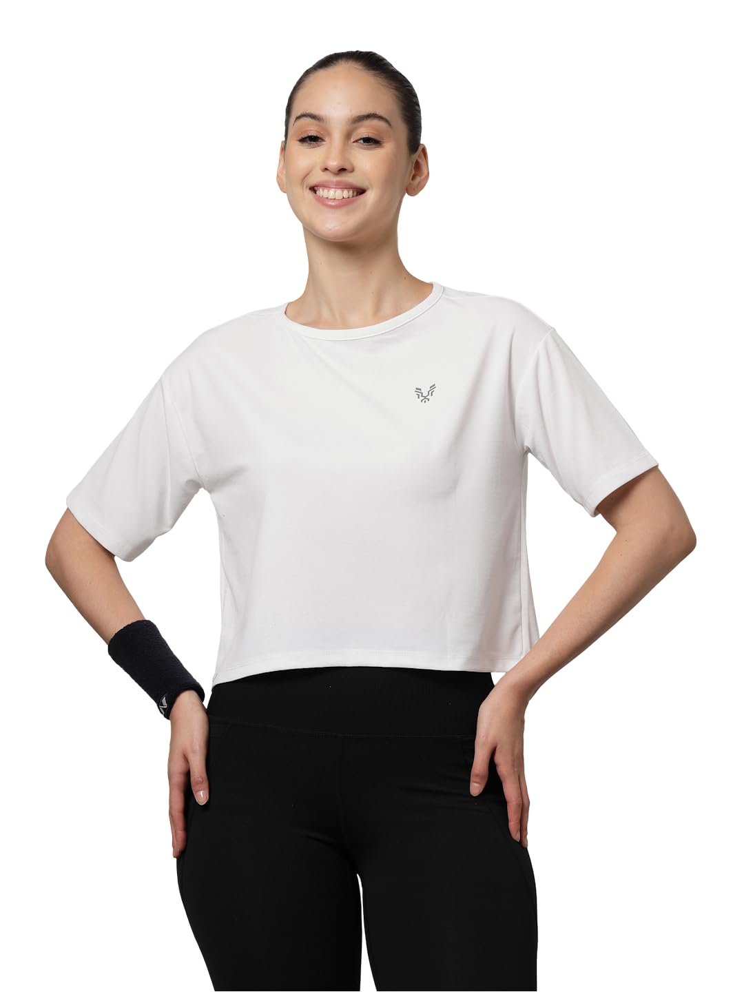 UZARUS Women’s Cropped Regular Fit Gym T-Shirt | Soft Breathable & Quick-Dry Fabric Activewear Top for Workout, Yoga, Running, Exercise Casual Lightweight Fitness Tee for Everyday Comfort