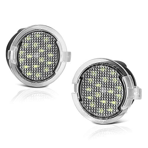 VIPMOTOZ Full LED Side Under-Mirror Puddle Light Lamp Assembly Replacement For Ford F-150 Expedition Explorer Edge Flex Fusion Taurus X Lincoln Mercury, 6000K Diamond White, 2-Pieces by VIPMOTOZ - Used condition - CA$18.79