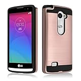 LG Leon Case, LG Risio Case, ZeopoCase 2-Piece Style Hybrid Shockproof Hard Case Cover for LG Leon/ Tribute 2 (LS665)/ Destiny L21G/ Power L22C/ Risio (Rose Gold)