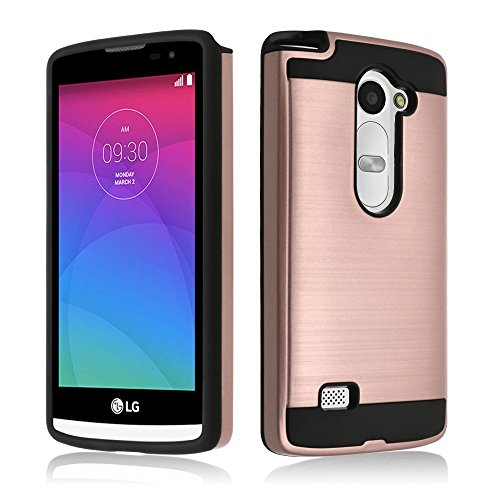 LG Leon Case, LG Risio Case, ZeopoCase 2-Piece Style Hybrid Shockproof Hard Case Cover for LG Leon/Tribute 2 (LS665)/ Destiny L21G/ Power L22C/ Risio (Rose Gold)