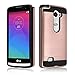 LG Leon Case, LG Risio Case, ZeopoCase 2-Piece Style Hybrid Shockproof Hard Case Cover for LG Leon/ Tribute 2 (LS665)/ Destiny L21G/ Power L22C/ Risio (Rose Gold)