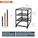 TECMOJO 16U Open Frame Network Rack for IT &AV Gear, AV Rack 4-Post with casters, Mobile 16U Rack with 2 PCS 1U Server Rack Shelf & Mounting Hardware, for 19