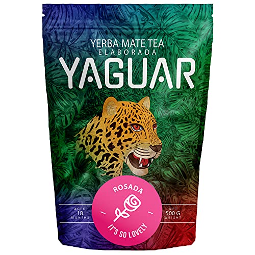 Yaguar Rosada 500 g | Der feine Mate Tee mit Rose und Erdbeere | Perfekt für Anfänger | großer Koffeingehalt |brasilianischer Tee Mate Tee| Rose-Mate Tee 0,5 kg Cover