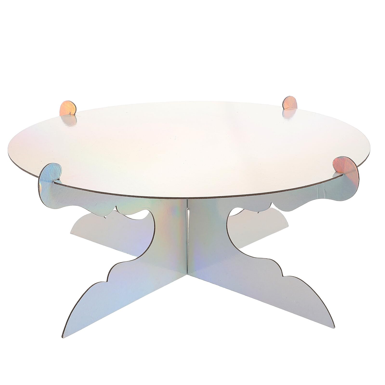 Garneck Single-layer Cake Stand with Assembled Thickened Cardboard, Colorful Cupcake Holder and Food Display Riser for Birthday Dessert Table and Wedding Party Serving